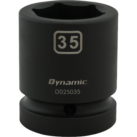 Dynamic 1" Drive Standard Socket, Black Phosphate, Tools 35MM X 1" Drive, 6 Point Standard Length D025035